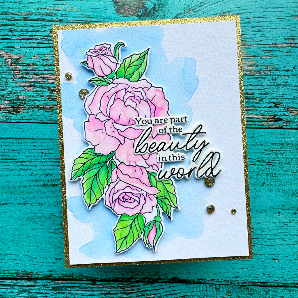 Pinkfresh Studio Beautiful Roses Press Plate & Die Set Bundle