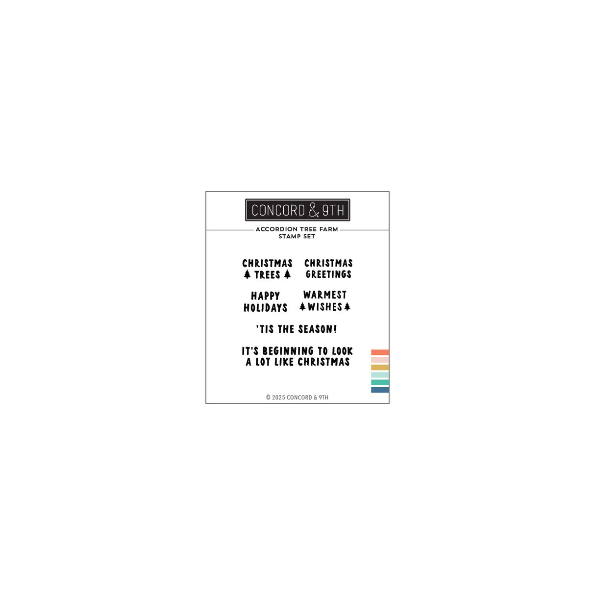 Concord & 9th Accordion Tree Farm Stamp Set (3 x 3)