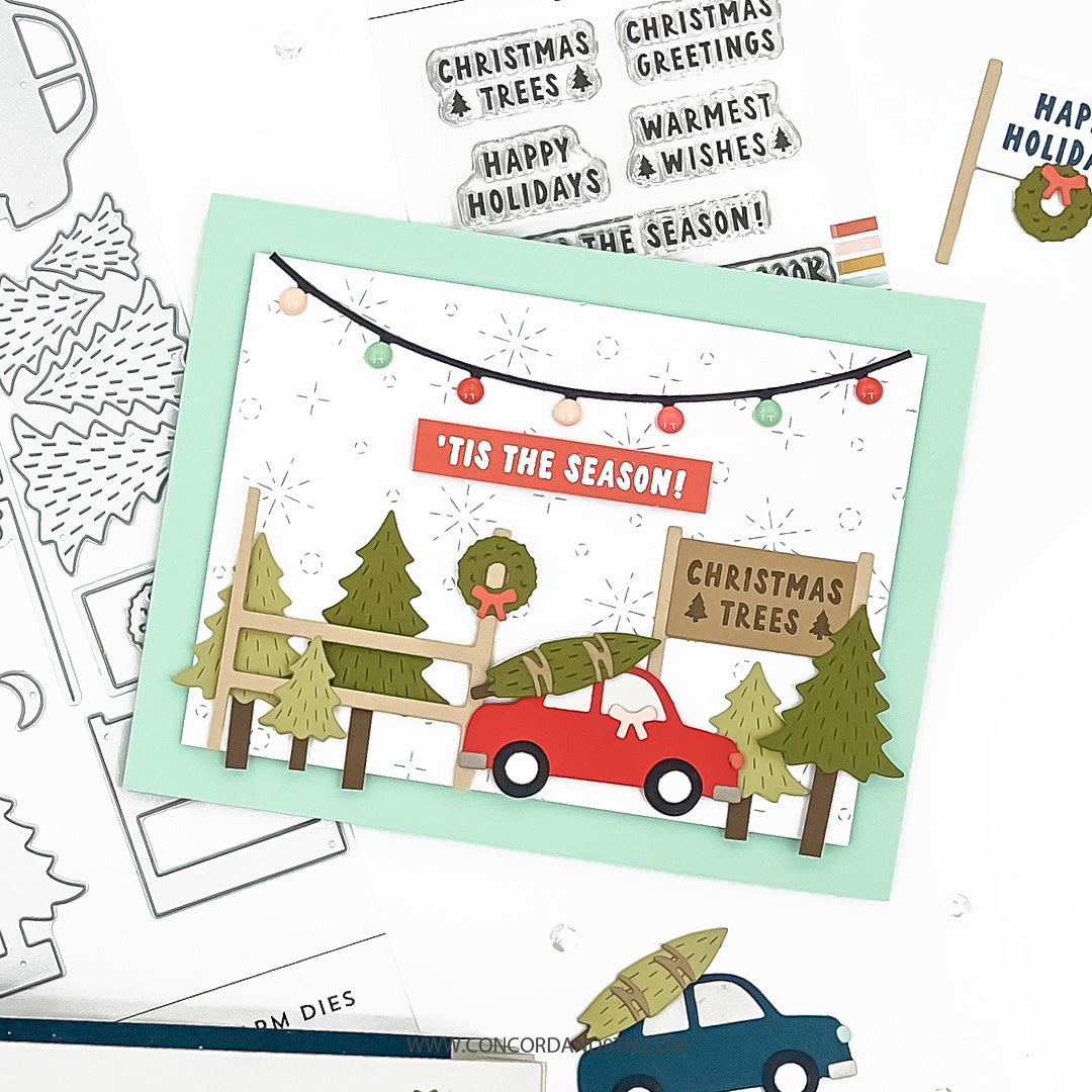Concord & 9th Accordion Tree Farm Stamp Set (3 x 3)
