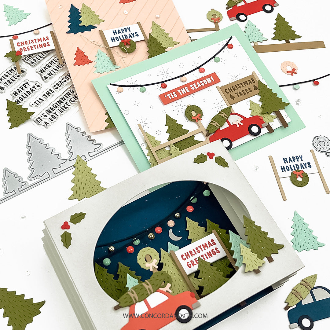 Concord & 9th Accordion Tree Farm Stamp Set (3 x 3)