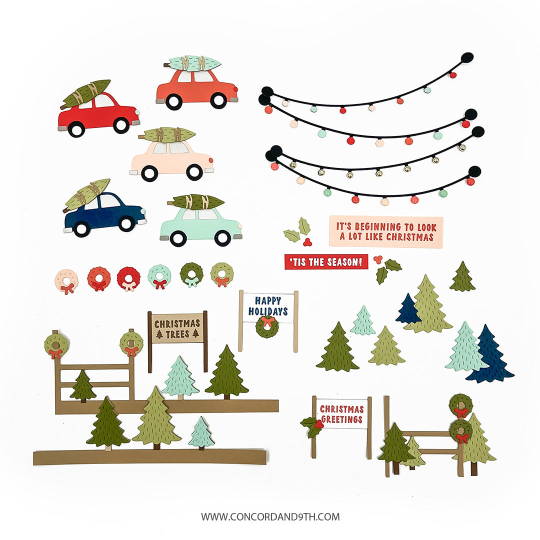 Concord & 9th Accordion Tree Farm Stamp Set (3 x 3)