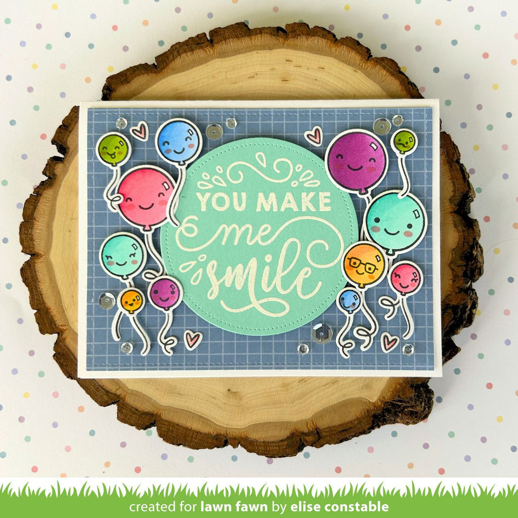 Lawn Fawn Give it a Whirl Messages: Friends Stamp and Die Set Bundle