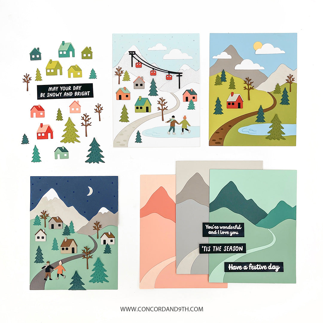 Concord & 9th Alpine Village Stamp & Die Set Bundle