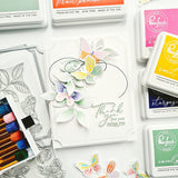 Pinkfresh Studio Fluttering Butterflies Stamp, Die, Stencil & Washi Bundle