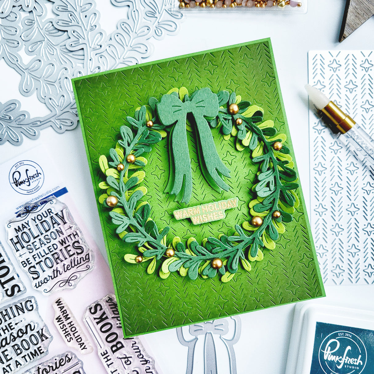 Pinkfresh Studio Evergreen Sparkle coverplate die