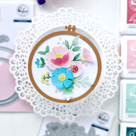 Pinkfresh Studio Embroidered Blooms Die & Stencil