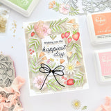 Pinkfresh Studio Berries & Blossoms Stamp, Die, Stencil & Press Plate Bundle