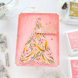 Pinkfresh Studio Festive Foliage Tree Stamp, Die Stencil & Press Plate Bundle