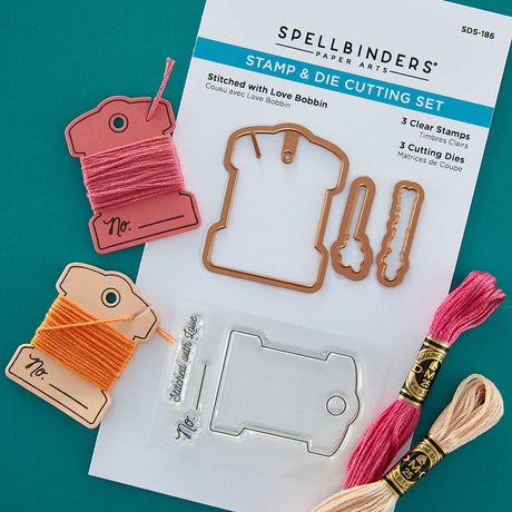 Spellbinders Stitched with Love Bobbin Clear Stamp & Die Set