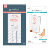 Spellbinders 2025 DIY Calendar Press Plates and DIY Easel BetterPress Dies Bundle - Florals Through the Year Collection