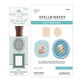 Spellbinders 2 Pack Frames Wax Seal Stamps & Dies Bundle from the Holiday Magic Collection