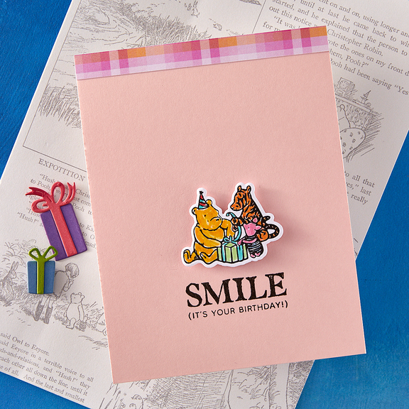 Spellbinders Woo Hoo! Clear Stamps & Dies Bundle from the Say Cheese Classic Pooh Birthday Collection by Simple Stories