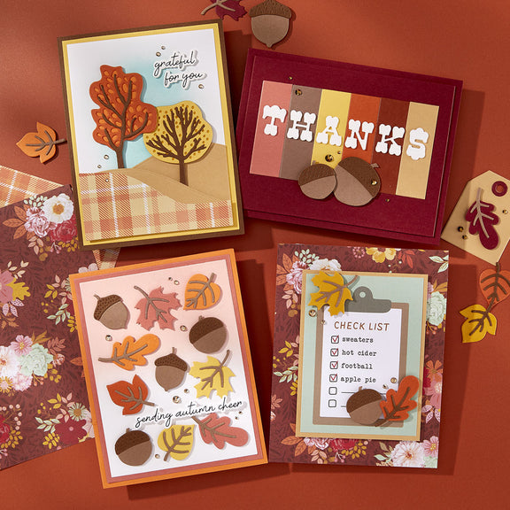 Spellbinders Autumn Sentiments BetterPress Plate & Die Set from the Autumn Archives Collection by Kelly Bangs