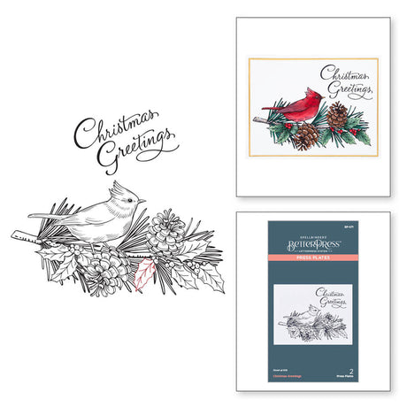 Spellbinders Christmas Greetings Press Plate - BetterPress Christmas Collection
