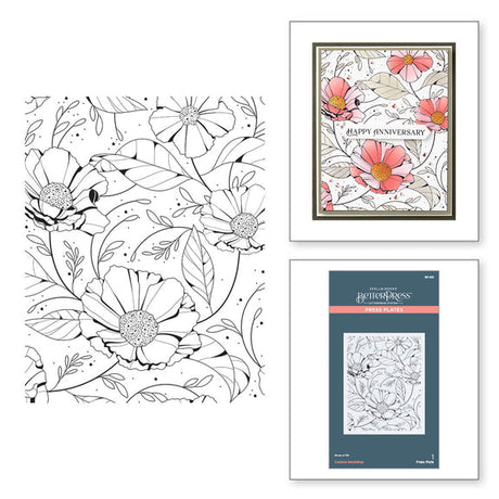 Spellbinders Cosmos Backdrop Press Plate - Pressed Posies Collection