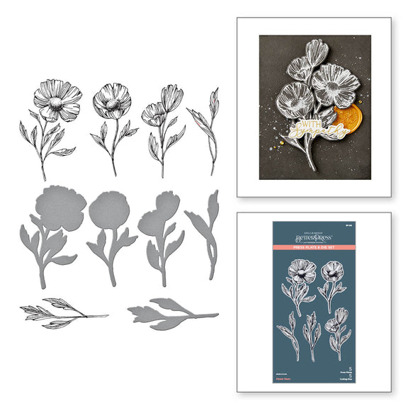 Spellbinders Flower Stems Press Plate & Die Set - Pressed Posies Collection