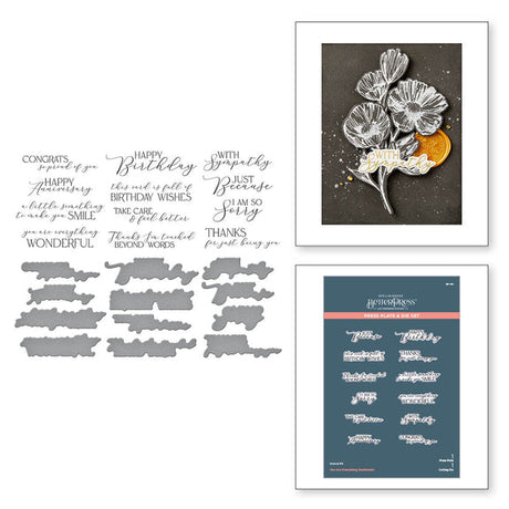 Spellbinders You are Everything Sentiments Press Plate & Die Set - Pressed Posies Collection
