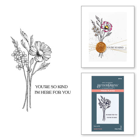 Spellbinders Sealed Florals Press Plate - Pressed Posies Collection