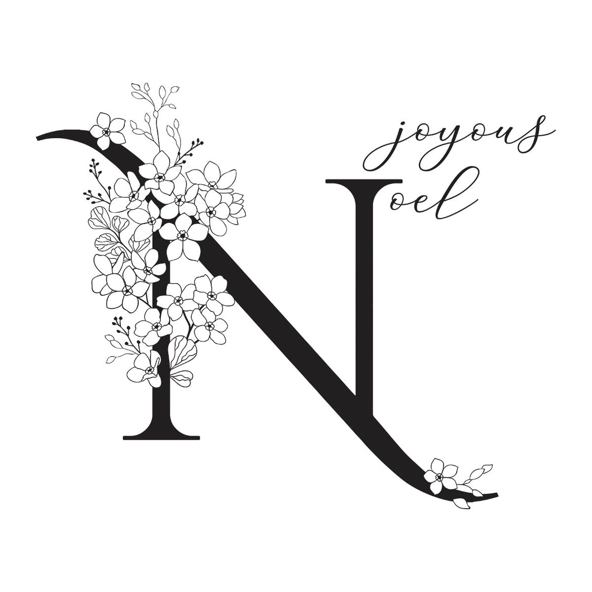 Spellbinders Floral N and Sentiment Press Plate - Every Occasion Floral Alphabet Collection