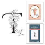 Spellbinders Floral T and Sentiment Press Plate - Every Occasion Floral Alphabet Collection