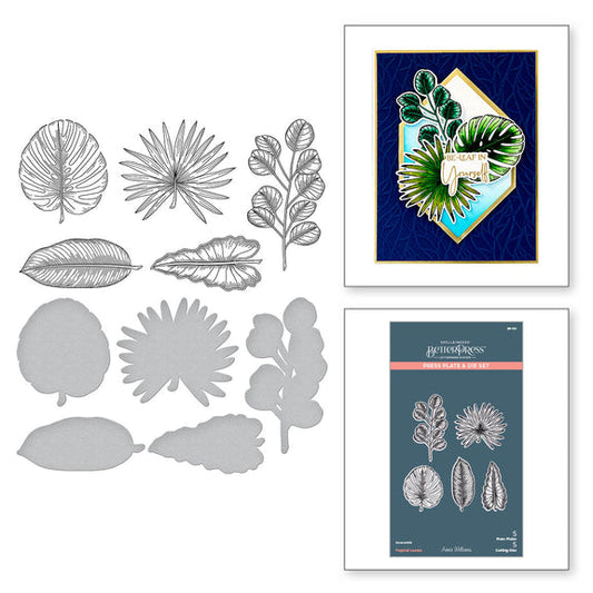 Spellbinders Tropical Leaves Press Plate & Die Set - Propagation Garden Collection by Annie Williams