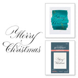 Spellbinders Copperplate Merry Christmas Press Plate - Copperplate Holiday Sentiments Collection