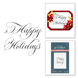 Spellbinders Copperplate Happy Holidays Press Plate - Copperplate Holiday Sentiments Collection