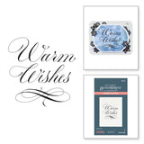 Spellbinders Copperplate Warm Wishes Press Plate - Copperplate Holiday Sentiments Collection