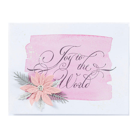 Spellbinders Copperplate Joy to the World Press Plate - Copperplate Holiday Sentiments Collection