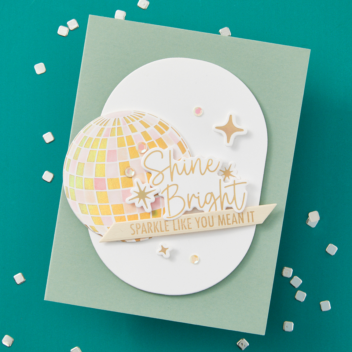 Sparkle On Sentiments Press Plate & Die Set - Shine Bright Collection by Carissa Wiley