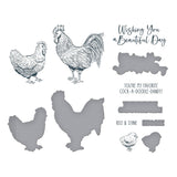 Spellbinders Feathered Friends BetterPress Plate & Die Set - Justine's Farm Collection - Justine Dvorak