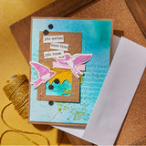 Spellbinders Holding Your Heart Sentiments BetterPress Plates & Die Set - Collaged Birds Collection - Dina Wakley