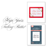 Spellbinders Copperplate Hope You're Feeling Better BetterPress Plate from the Copperplate Happy Everything Sentiments Collection by Paul Antonio
