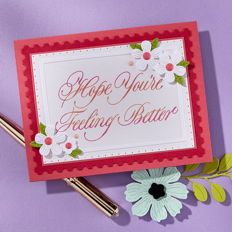Spellbinders Copperplate Hope You're Feeling Better BetterPress Plate from the Copperplate Happy Everything Sentiments Collection by Paul Antonio