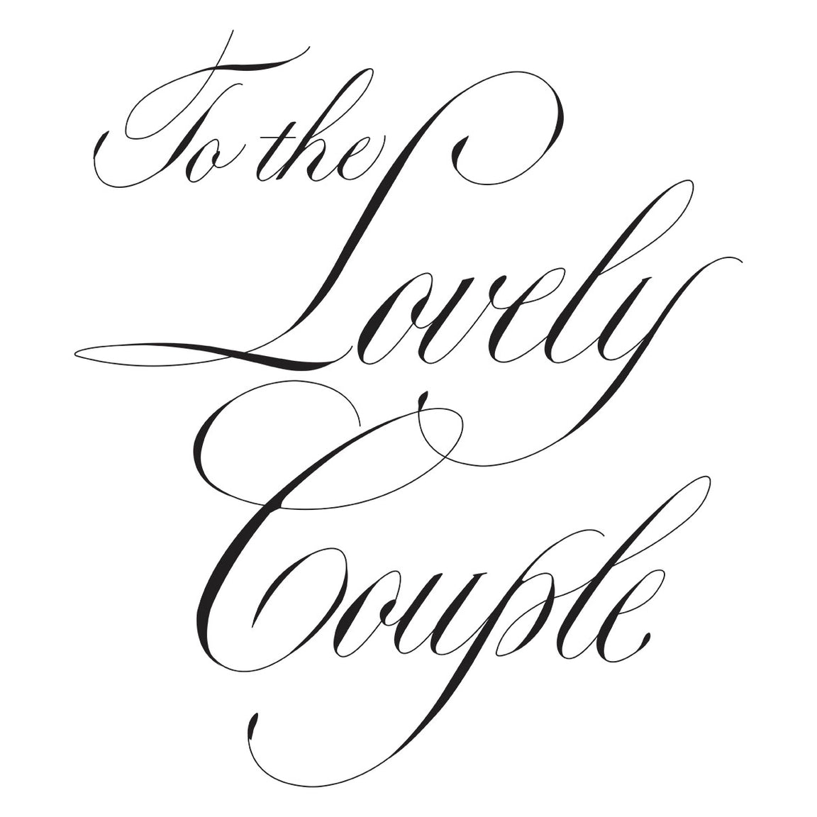 Spellbinders Copperplate To the Lovely Couple BetterPress Plate - Copperplate On Your Wedding Day Collection - Paul Antonio