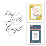 Spellbinders Copperplate To the Lovely Couple BetterPress Plate - Copperplate On Your Wedding Day Collection - Paul Antonio