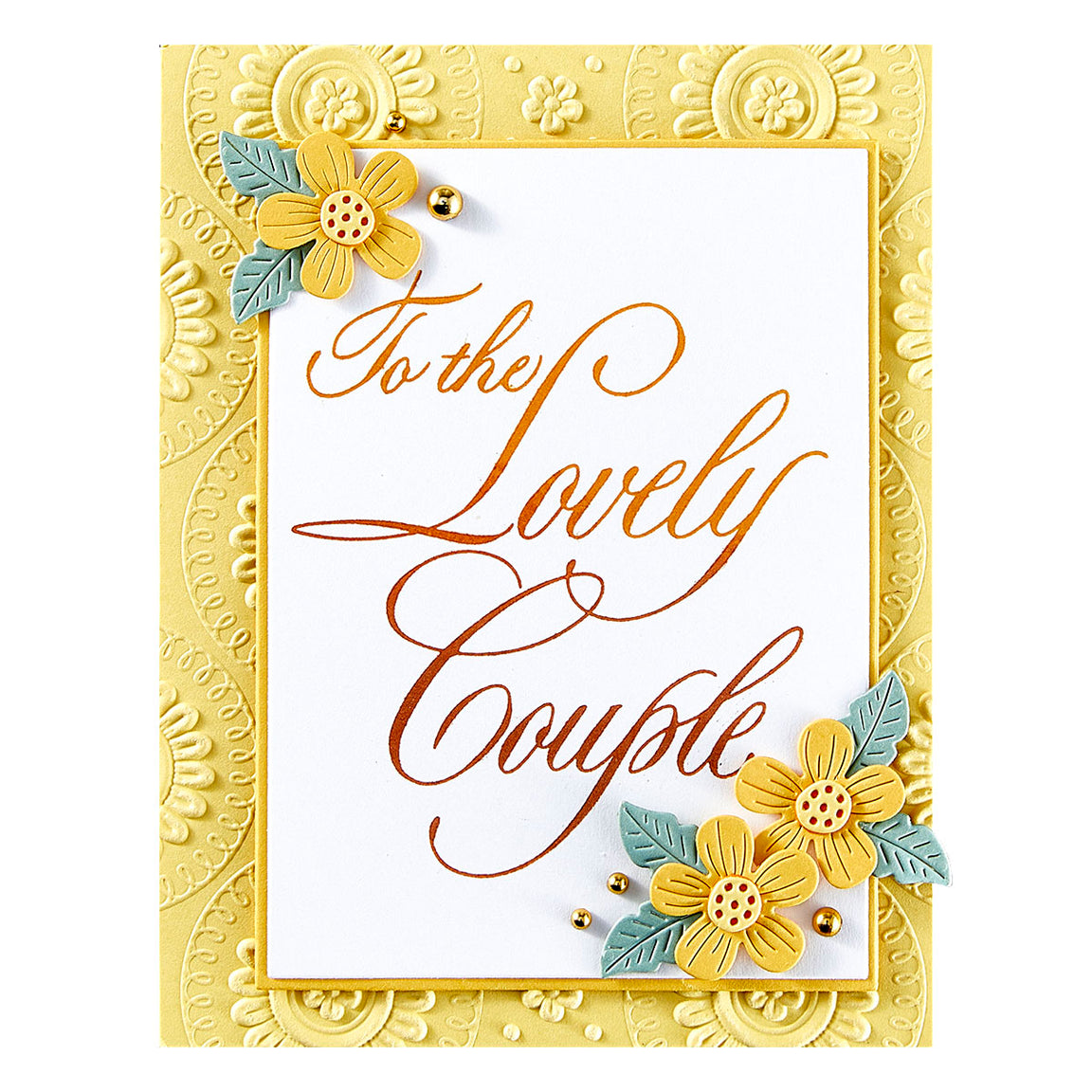 Spellbinders Copperplate To the Lovely Couple BetterPress Plate - Copperplate On Your Wedding Day Collection - Paul Antonio