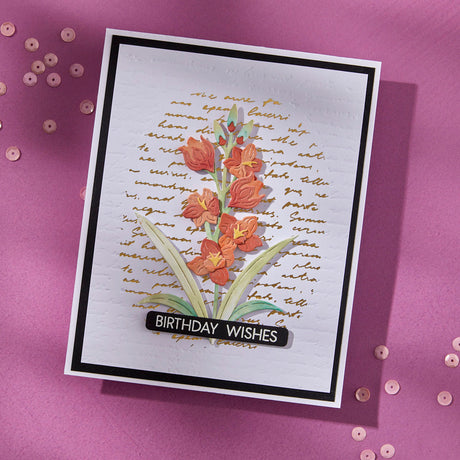 Spellbinders Script Text BetterPress Plate from the Wildflowers Collection by Lisa Horton