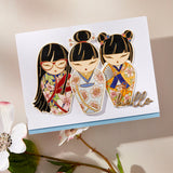 Spellbinders Kokeshi Dolls BetterPress Plate & Die Set from the Spring in Kyoto Collection by Alex Syberia Designs