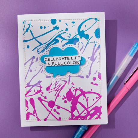 Spellbinders Reel Color Sentiments BetterPress Plate & Die Set from the Take Note Collection