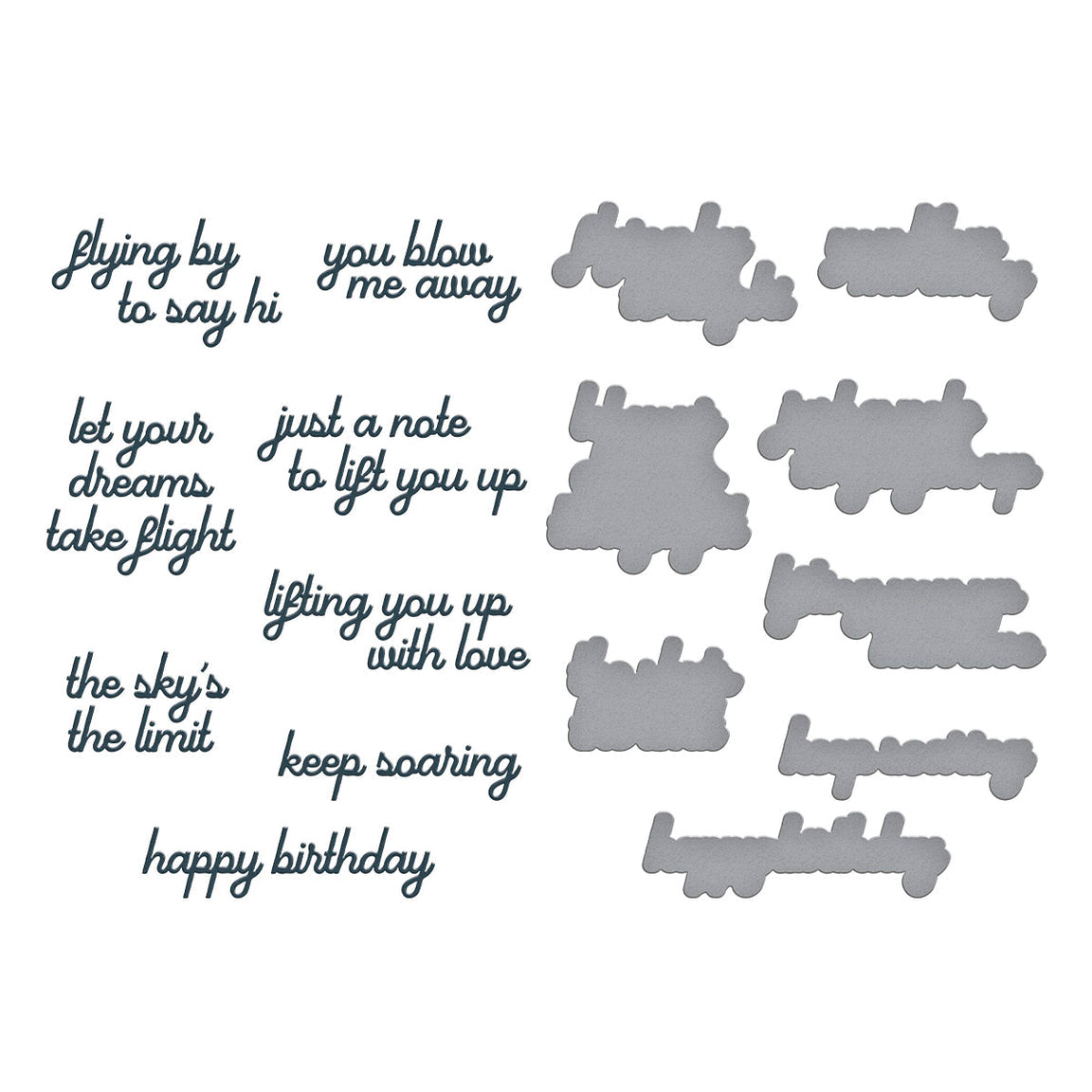 Spellbinders Soaring Sentiments Press Plate & Die Set from the Sky's the Limit Collection by Simon Hurley