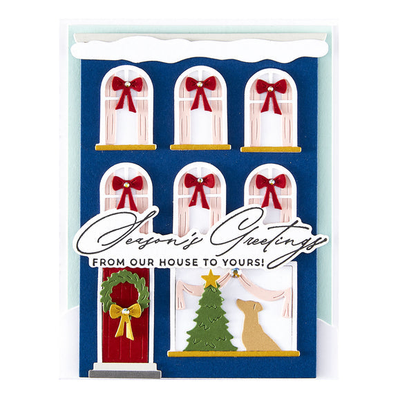 Spellbinders Christmas Cheer Sentiments BetterPress Plate & Die Set from the City Holiday Collection by Yana Smakula