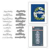 Spellbinders Birthday Wishes Sentiments BetterPress Plate & Die Set from the Texture & Foliage Collection by Suzanne Hue