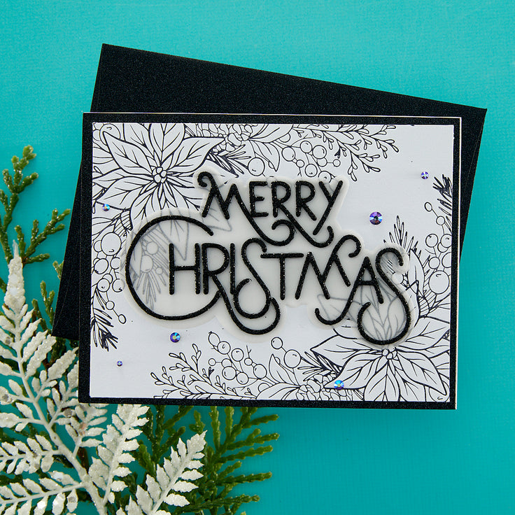 Spellbinders Poinsettia Corner Press Plate & Die Set - More BetterPress Christmas Collection
