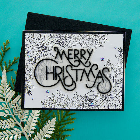 Spellbinders Poinsettia Corner Press Plate & Die Set - More BetterPress Christmas Collection