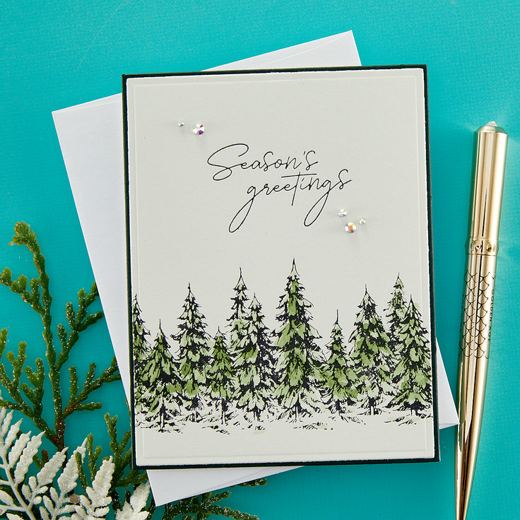 Spellbinders Seasons Greetings Evergreens Press Plate & Die Set - More BetterPress Christmas Collection