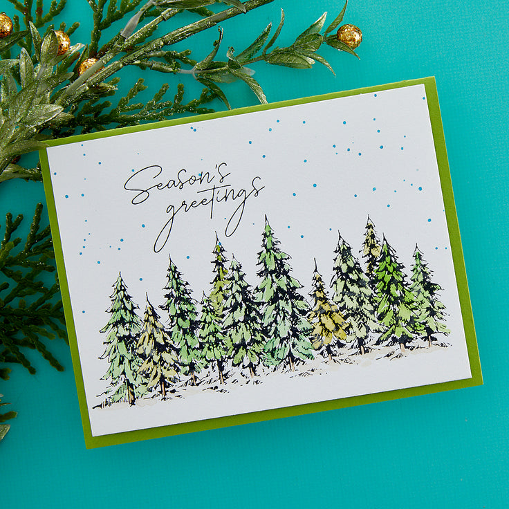 Spellbinders Seasons Greetings Evergreens Press Plate & Die Set - More BetterPress Christmas Collection