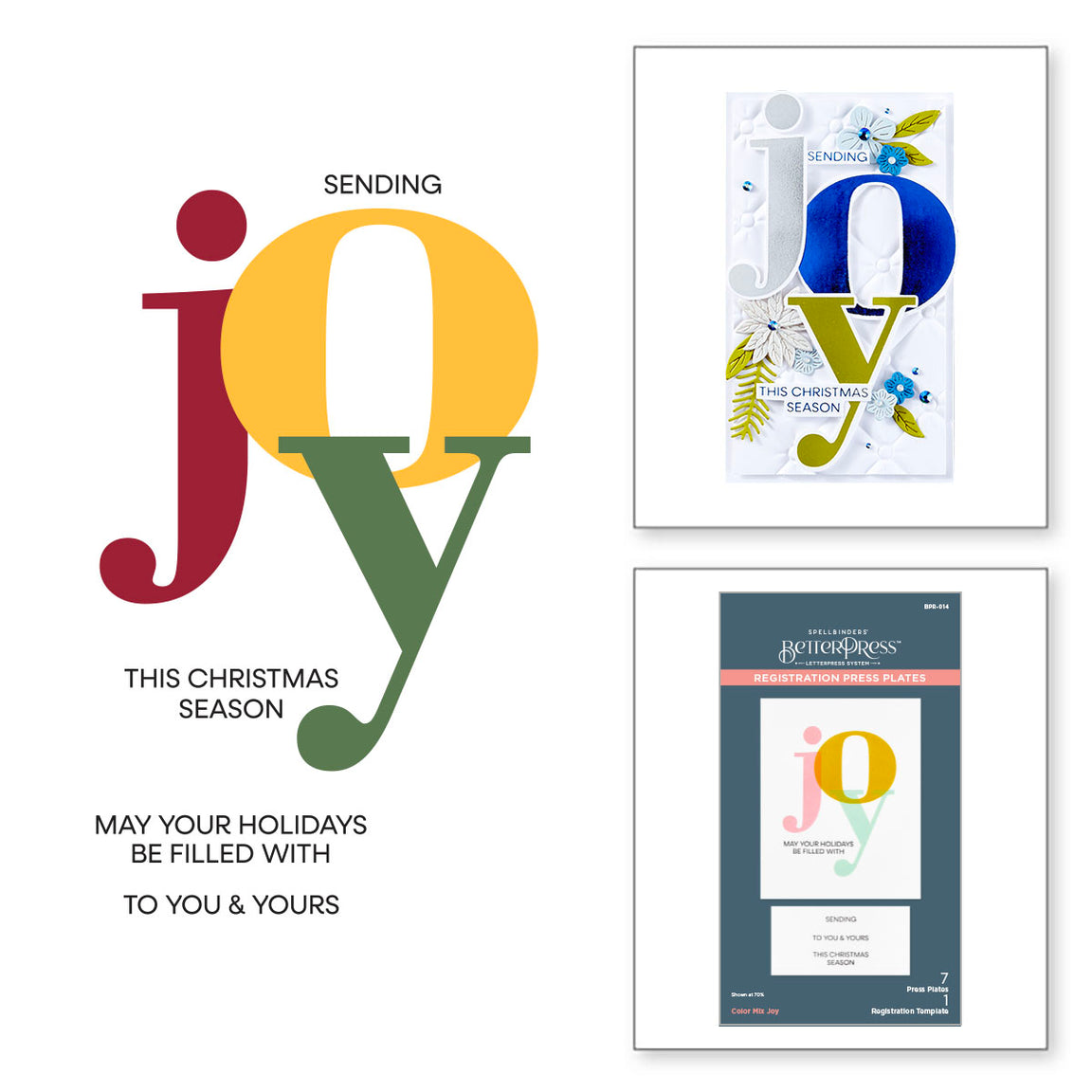 Spellbinders Color Mix Joy Registration Press Plates - Home for the Holidays Collection