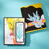 Spellbinders Lined Corners 3D Embossing Folder from the Modern Botanicals Collection by Dina Wakley