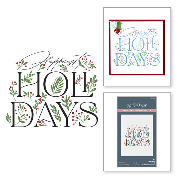 Spellbinders Happiest Holidays Registration Press Plate Set from the City Holiday Collection by Yana Smakula